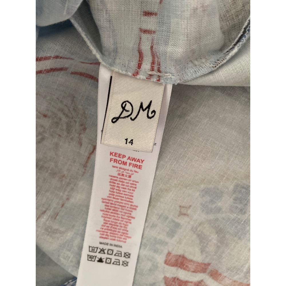 NWT Damson Madder Chlo Holiday Print Shirt US 10 Organic Cotton Linen Resort Top - Picture 12 of 15